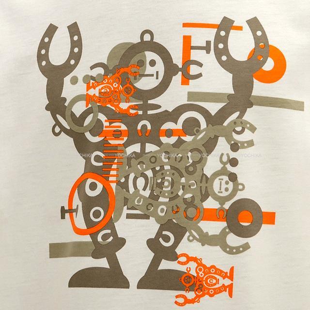 HERMES エルメス メンズ 半袖 Tシャツ ”ハロー ミスター ファリエール” オレンジH コットン #L 新品
