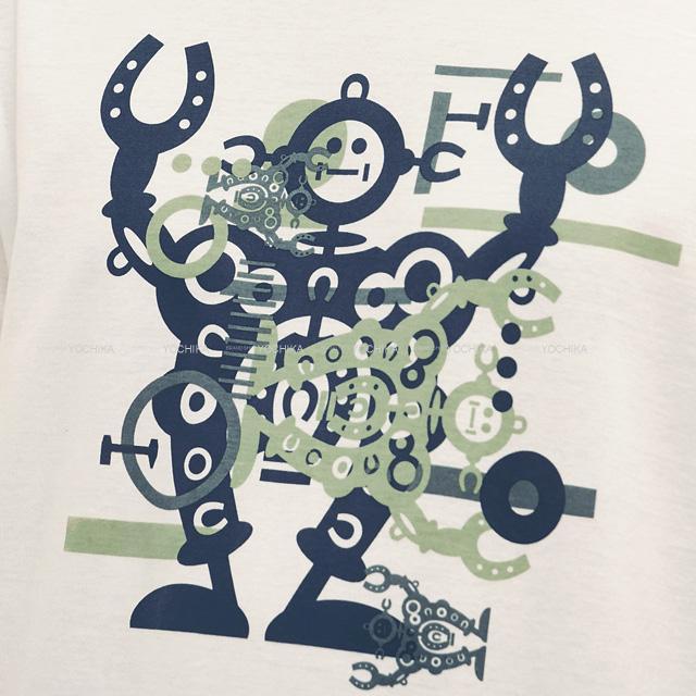 エルメス メンズ 半袖 Tシャツ ”ハロー ミスター ファリエール” アマンド コットン＃S 新品