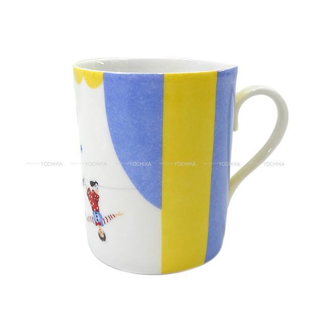 HERMES エルメス ポーセリン マグカップ 300ml "サーカス" ブルー/白(