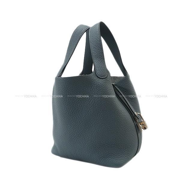 HERMES エルメス ハンドバッグ ピコタンロック 18 PM ブルーオラージュ トリヨン シルバー金具 新品