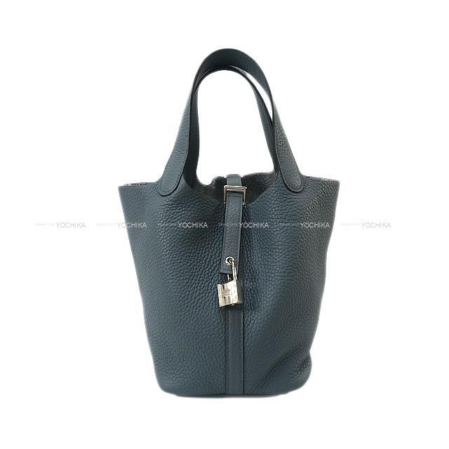 HERMES エルメス ハンドバッグ ピコタンロック 18 PM ブルーオラージュ トリヨン シルバー金具 新品