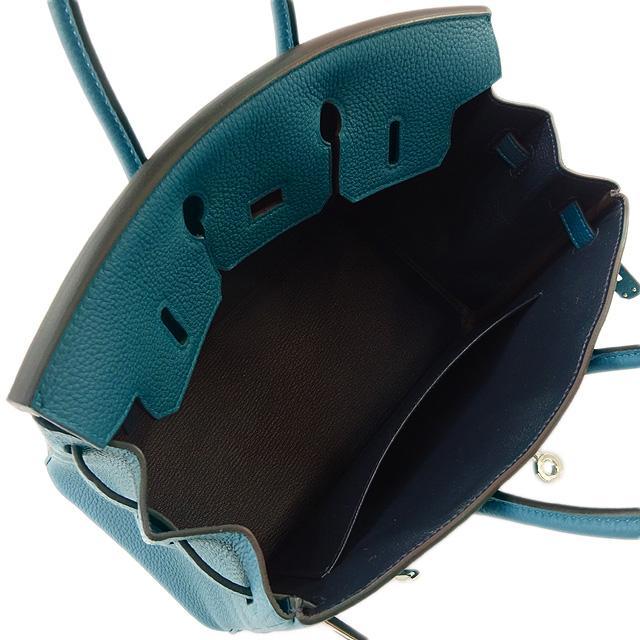 HERMES エルメス ハンドバッグ バーキン25 ヴェルソ ヴェールボスフォール/ブルーオーシャン トゴ シルバー金具 新品