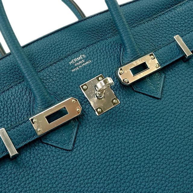 HERMES エルメス ハンドバッグ バーキン25 ヴェルソ ヴェールボスフォール/ブルーオーシャン トゴ シルバー金具 新品