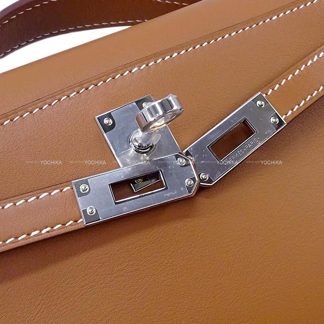 HERMES エルメス ハンドバッグ ポシェットケリー ゴールド スイフト シルバー金具 新品