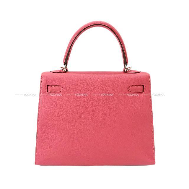 HERMES エルメス ハンドバッグ ケリー25 外縫い ローズリップスティック ヴォーマダム シルバー金具 新品