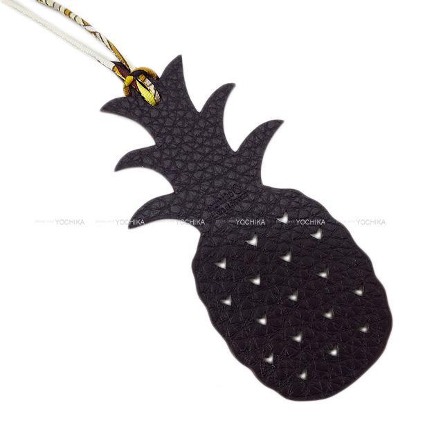 HERMES エルメス バッグチャーム "パイナップル" エベンヌ/ゴールド エプソン/トゴ 新品