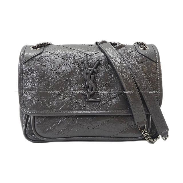Saint Laurent サンローラン フロントフラッパバッグ ニキ ベイビー グレー カーフ 新品未使用