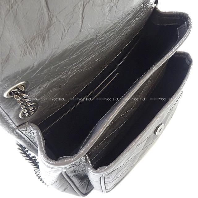 Saint Laurent サンローラン フロントフラッパバッグ ニキ ベイビー グレー カーフ 新品未使用