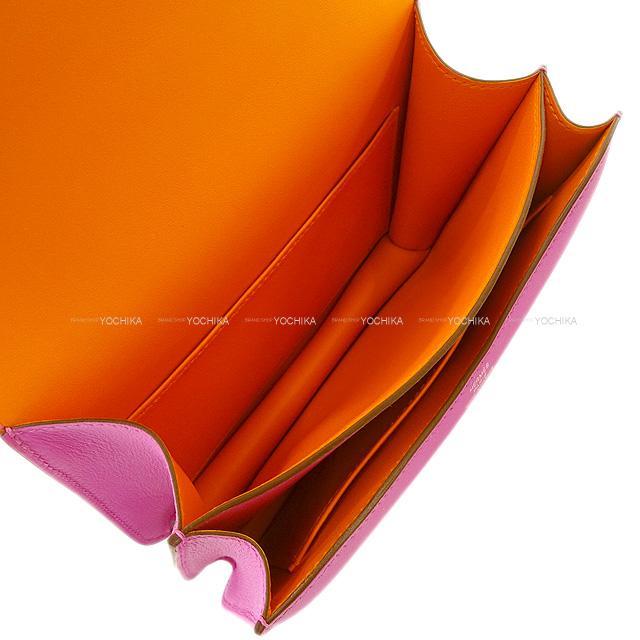 HERMES エルメス ショルダーバッグ コンスタンス 3 ミニ 18 ヴェルソ マグノリア/オレンジ 新品