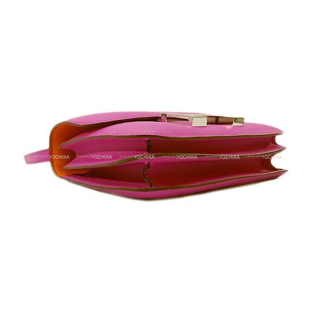HERMES エルメス ショルダーバッグ コンスタンス 3 ミニ 18 ヴェルソ マグノリア/オレンジ 新品