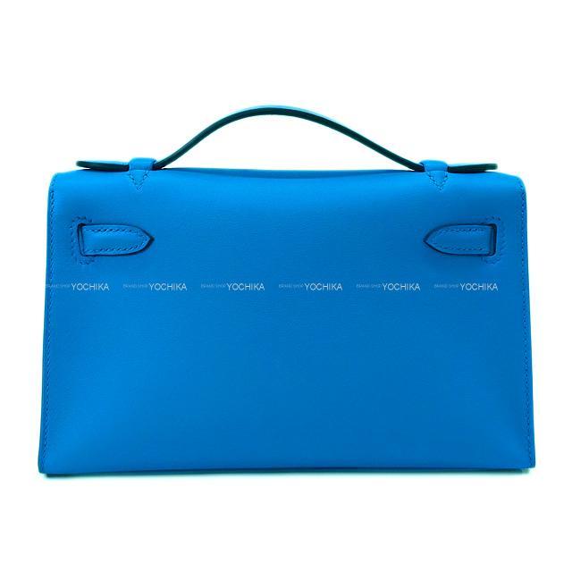 HERMES エルメス ハンドバッグ ポシェットケリー ブルーフリーダ スイフト ゴールド金具 新品