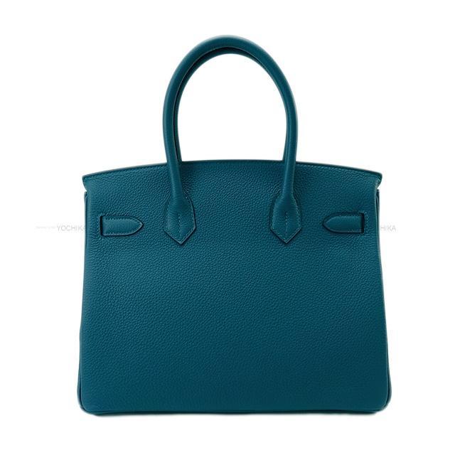 HERMES エルメス ハンドバッグ バーキン30 ヴェルソ ヴェールボスフォール/ブルーオーシャン トゴ シルバー金具 新品