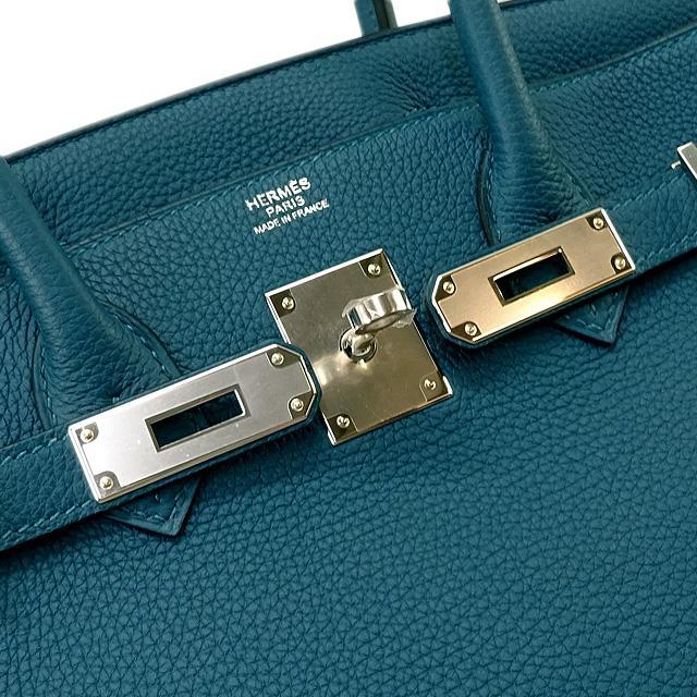 HERMES エルメス ハンドバッグ バーキン30 ヴェルソ ヴェールボスフォール/ブルーオーシャン トゴ シルバー金具 新品