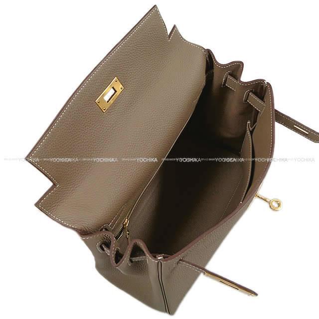 HERMES エルメス ハンドバッグ ケリー28 内縫い エトープ(エトゥープ) トゴ ゴールド金具 新品未使用