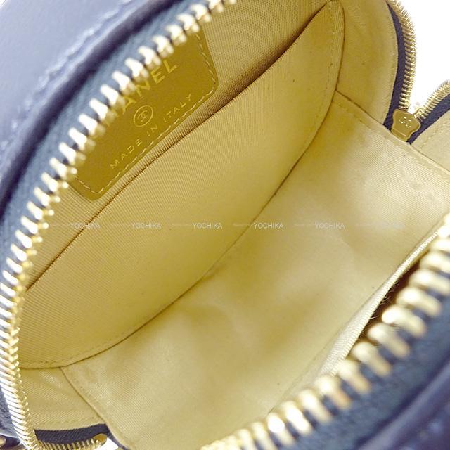 CHANEL シャネル マトラッセ ラウンド チェーン ショルダーバッグ 黒 ラムスキン AP0245 新品同様