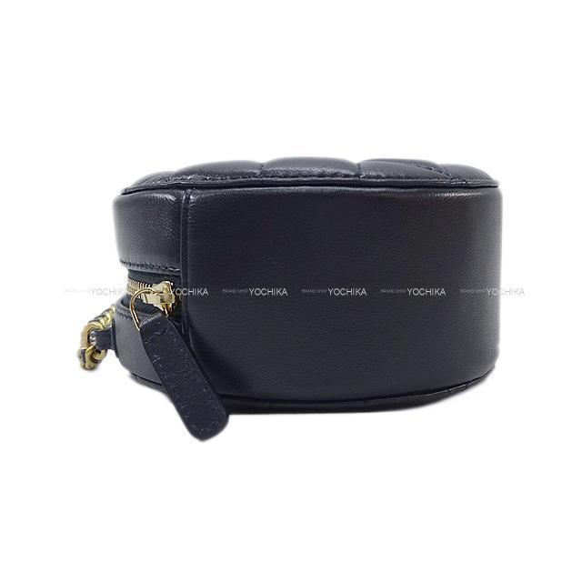 CHANEL シャネル マトラッセ ラウンド チェーン ショルダーバッグ 黒 ラムスキン AP0245 新品同様