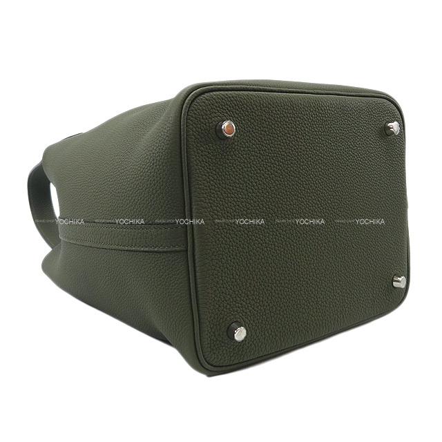 HERMES エルメス ハンドバッグ ピコタンロック 22 MM ヴェールオリーヴ トリヨン シルバー金具 新品