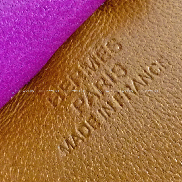 HERMES エルメス バッグチャーム 白ステッチ "ロデオ/RODEO" MM ゴールドXローズパープルXルビー アニューミロ(ラム) 新品