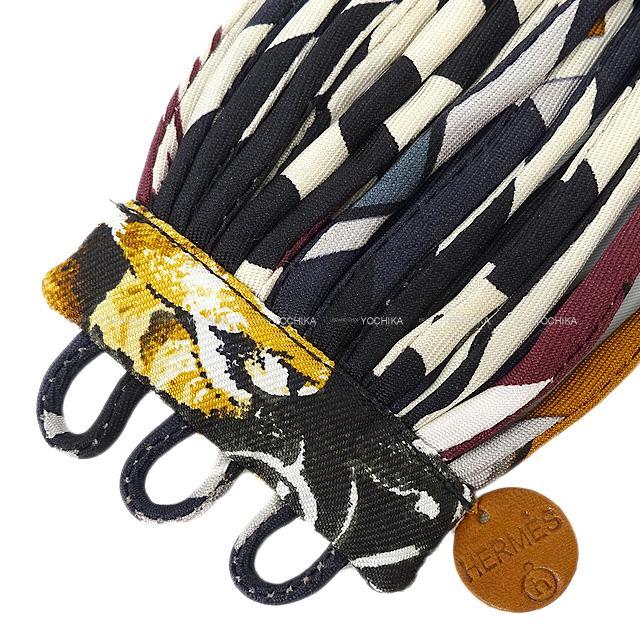 HERMES エルメス プティアッシュ ボタン付き ブレスレット 黒/白 シルク100％ 新品