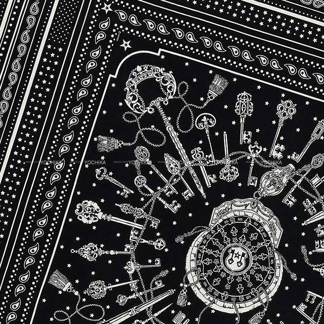 2020年 秋冬 HERMES エルメス ショール カレ140 ジェアン "レクレ バンダナ" 黒(ブラック) 新品