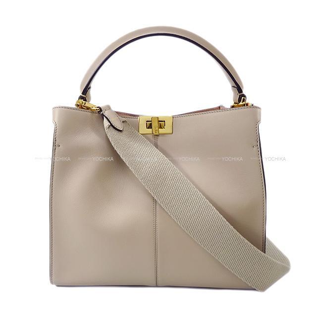 FENDI ピーカブーエックスライト ホワイトミディアムレザー www