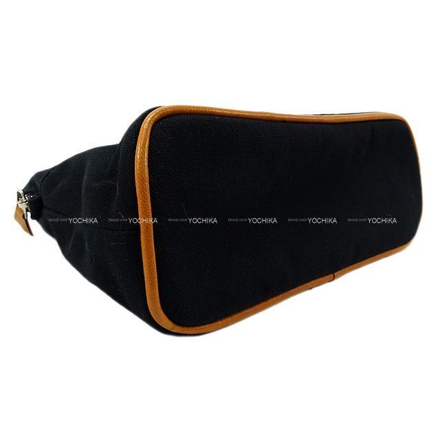 HERMES エルメス ボリードポーチMM 黒(ブラック) コットン シルバー金具 新品同様【中古】 HERMES エルメス ボリードポーチMM 黒(ブラック) コットン シルバー金具 新品同様【中古】