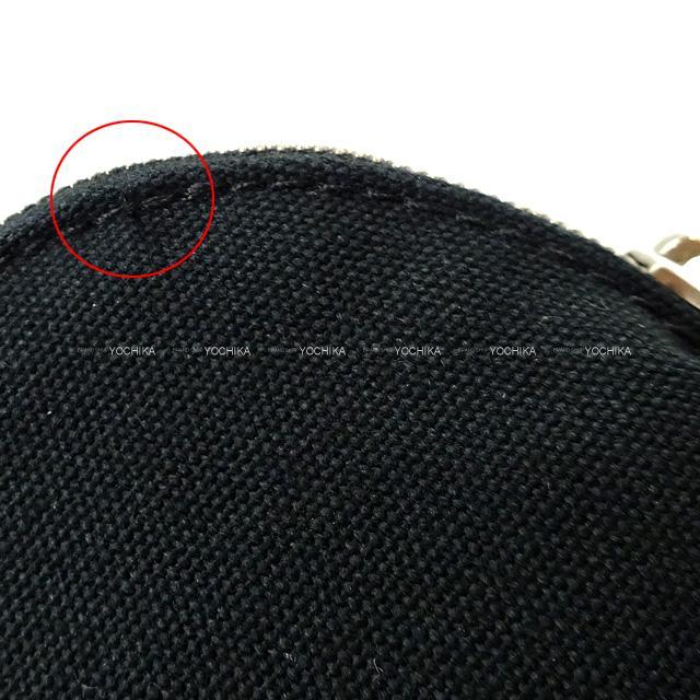 HERMES エルメス ボリードポーチMM 黒(ブラック) コットン シルバー金具 新品同様【中古】 HERMES エルメス ボリードポーチMM 黒(ブラック) コットン シルバー金具 新品同様【中古】