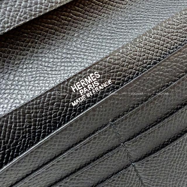 HERMES エルメス メンズ 二つ折 札 カード入れ 長財布 黒(ブラック  