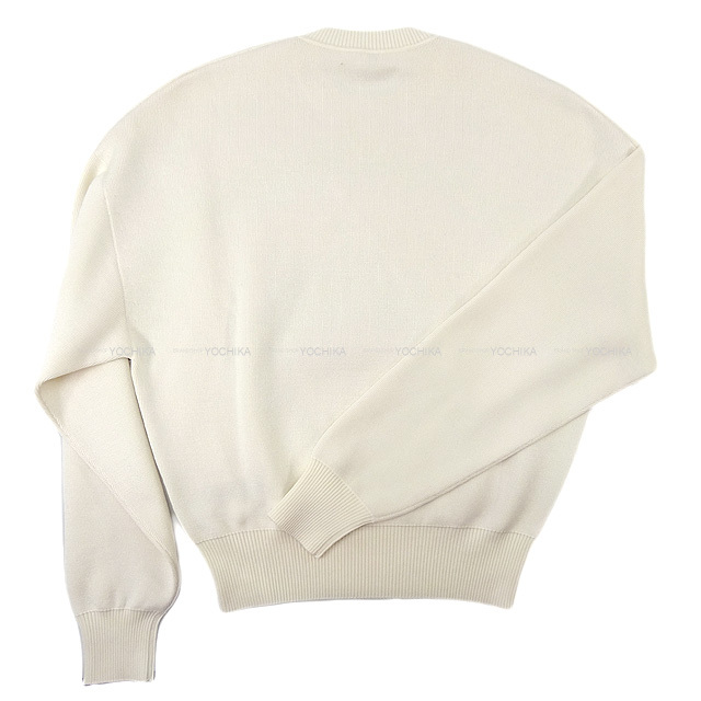 HERMES エルメス レディース クルーネック 長袖ニットセーター #34 白  