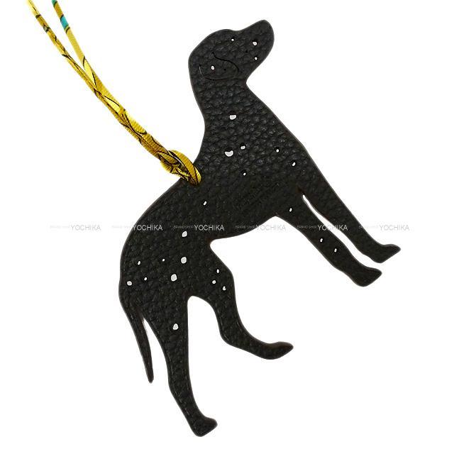 エルメス バッグチャーム プティアッシュ チャーム "ダルメシアン 犬" マグノリア/黒  新品