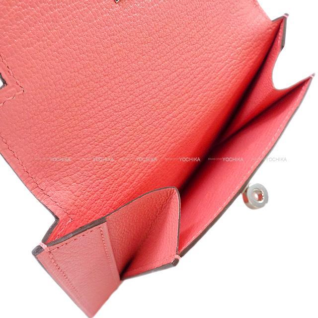 HERMES エルメス コンパクト 財布 "ケリーポケット" ローズエテ(ローズデテ) シェーブル シルバー金具 新品
