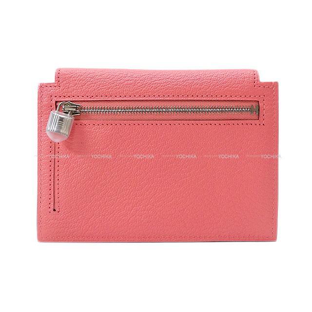 HERMES エルメス コンパクト 財布 "ケリーポケット" ローズエテ(ローズデテ) シェーブル シルバー金具 新品