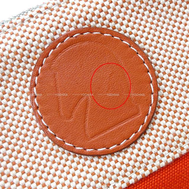 HERMES エルメス ボリードポーチMM ”サマルカンド” テラコッタ コットンキャンバス シルバー金具 新品未使用