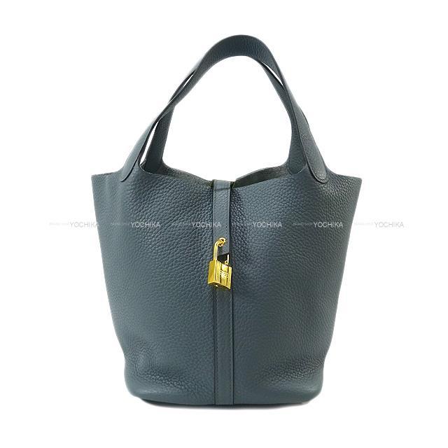 HERMES エルメス ハンドバッグ ピコタンロック 22 MM ブルーオラージュ トリヨン ゴールド金具 新品