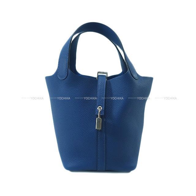HERMES エルメス ピコタンロック 18 PM ディープブルー トリヨンモーリス シルバー金具 新品