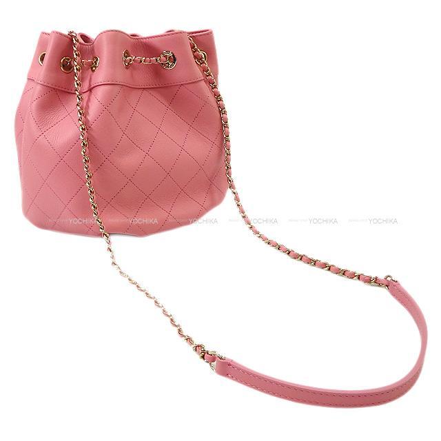CHANEL シャネル マトラッセ ココマーク 巾着 チェーンショルダーバッグ ピンク  AS1438 展示新品