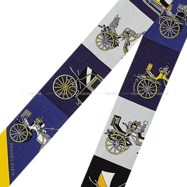 2021年 春夏 HERMES エルメス スカーフ ツイリー 精巧な馬車 ブルー  