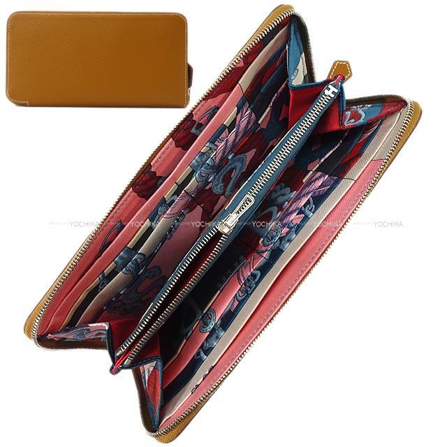 エルメス 長財布 アザップシルクイン デッラ カヴァッレリア ゴールド  