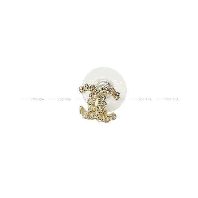 CHANEL シャネル ラインストーン ミニココマーク ブリリアント フリル ピアス ゴールド AB3708 新品