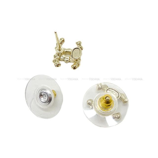 CHANEL シャネル ラインストーン ミニココマーク ブリリアント フリル ピアス ゴールド AB3708 新品
