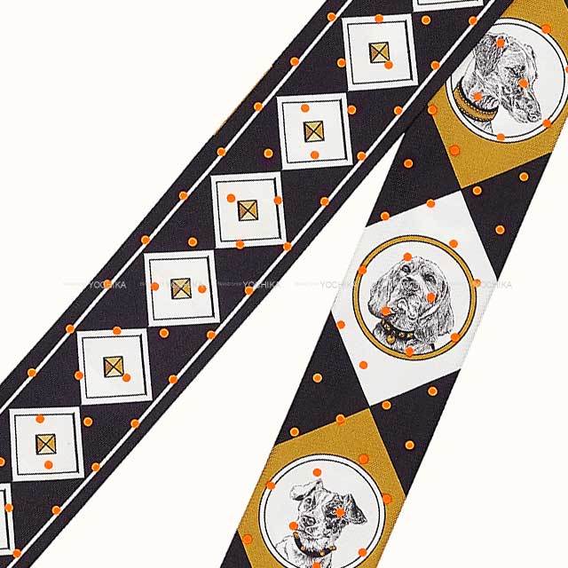 HERMES エルメス スカーフ ツイリー 首輪と犬 コリエドシアン  