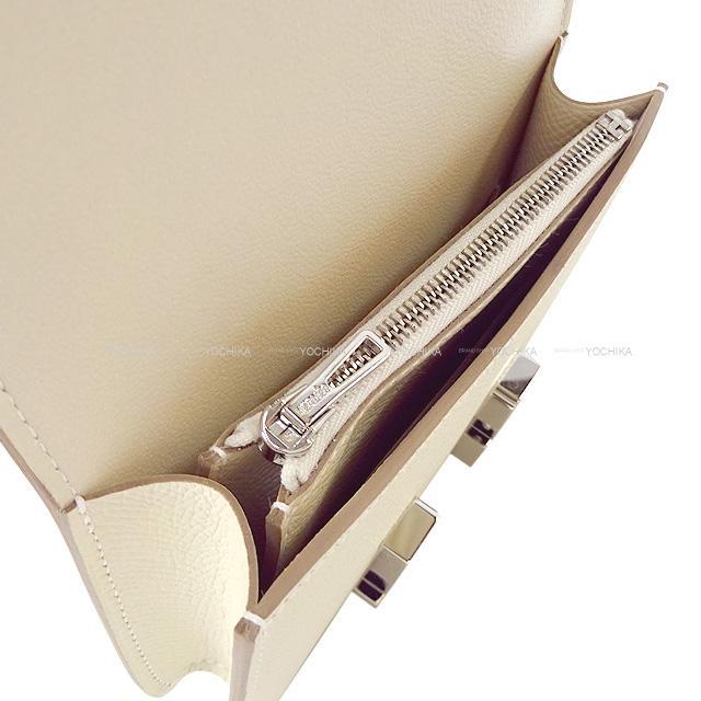 HERMES エルメス 財布 コンスタンススリム ウォレット ウェストポーチ クレ エプソン シルバー金具 新品