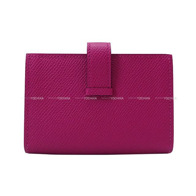 HERMES エルメス ベアンミニ カードケース ローズパープル エプソン