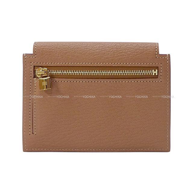 HERMES エルメス コンパクト 財布 "ケリーポケット" エトープ(エトゥープ) エプソン ゴールド金具 新品