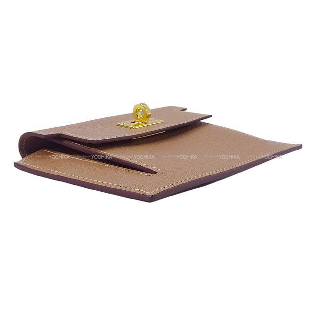 HERMES エルメス コンパクト 財布 "ケリーポケット" エトープ(エトゥープ) エプソン ゴールド金具 新品