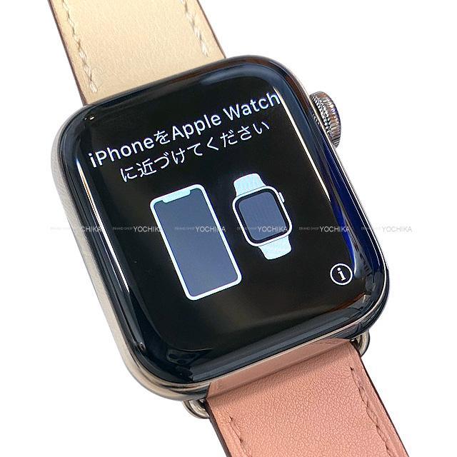 HERMES エルメス アップル ウォッチ 腕時計 シンプルトゥール シリーズ4 GPSモデル 40mm クレ/アルジル/ローズサクラ スイフト 新品同様【中古】