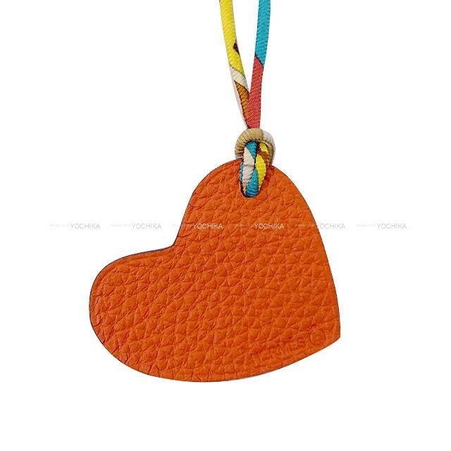 HERMES エルメス バッグチャーム プティアッシュ "ミニ ハート" ショコラ/トゥルティールグレー トゴ/エプソン 新品