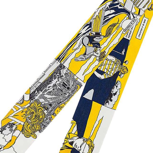 2021年 春夏 新作 エルメス ツイリー スカーフ "WOW" アメコミ風 マリン/ゴールド/白 新品