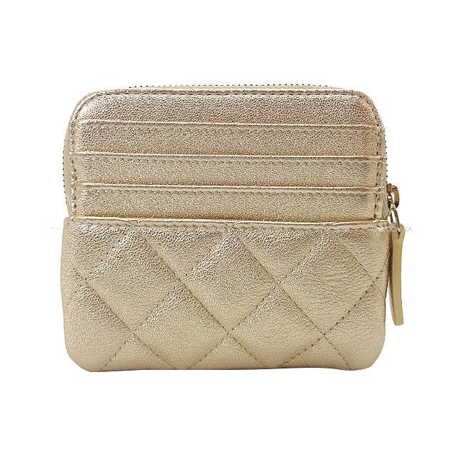 CHANEL シャネル マトラッセ  コイン カードケース メタリックゴールド ラムスキン AP2061 新品