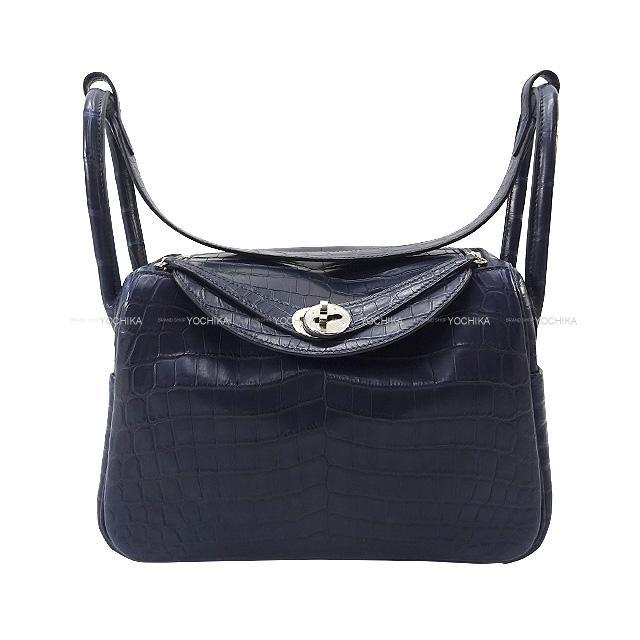 HERMES エルメス ショルダーバッグ リンディ26 ヴェルソ ブルーマリン  